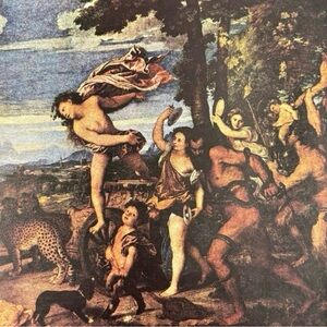 TITIAN Italy, Bacchus and Ariadne Original Vintage Fine Art Print 1930’s Printed